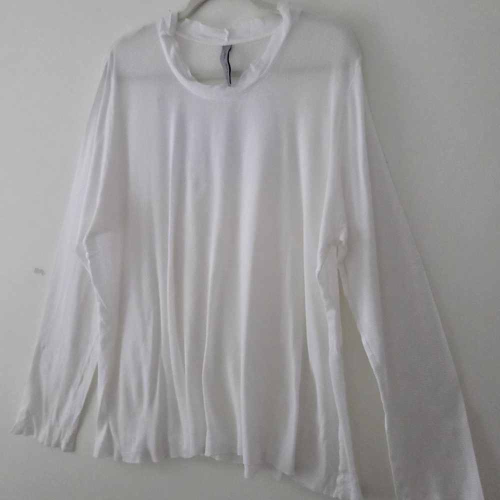 Cynthia Ashby White Thin Cotton Knit Top XL (Box3) - Picture 3 of 6